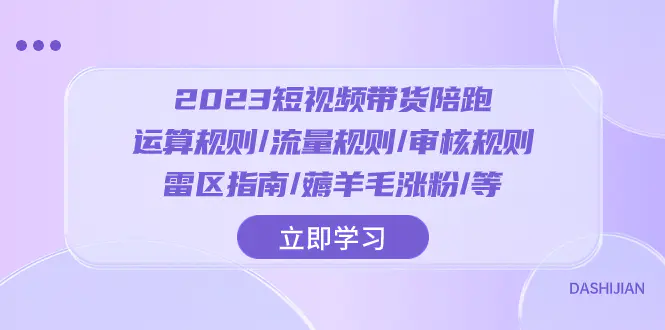 2023短视频·带货陪跑：运算规则/流量规则/审核规则/雷区指南/薅羊毛涨粉等