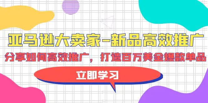 亚马逊大卖家-新品高效推广，分享如何高效推广，打造百万美金爆款单品