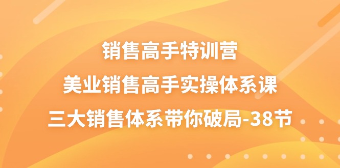 销售高手特训营，美业销售高手实操体系课，三大销售体系带你破局-38节