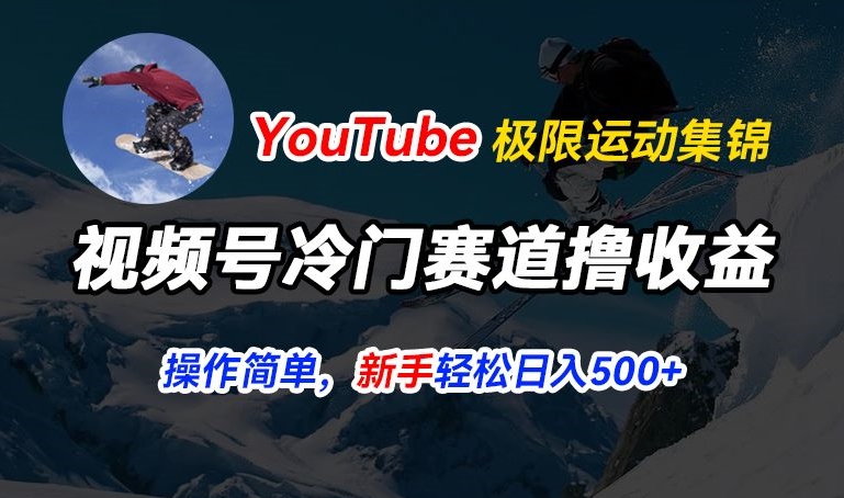 视频号冷门赛道撸收益，YouTube搬运极限运动集锦，暴力起号，操作简单流量高，轻松日入500