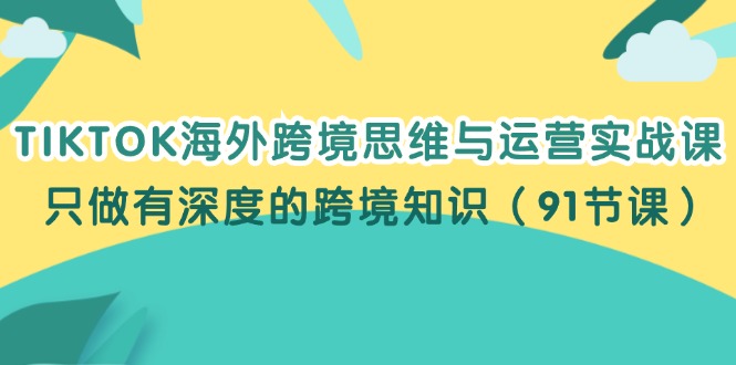 TIKTOK海外跨境思维与运营实战课，只做有深度的跨境知识（91节课）