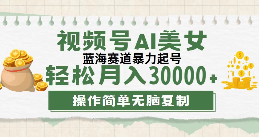 视频号AI美女跳舞，轻松月入30000+，蓝海赛道，流量池巨大，起号猛，无脑复制