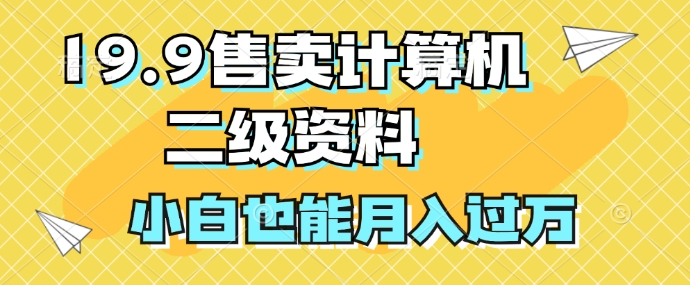 19.9售卖计算机二级资料，发发图片，小白也能月入过万!